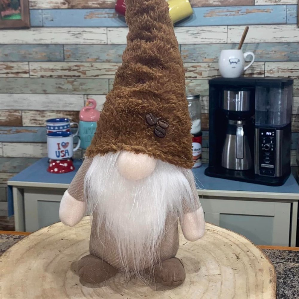 Coffee Bar Gnome 13" Tall Weighted Plush Free-Standing